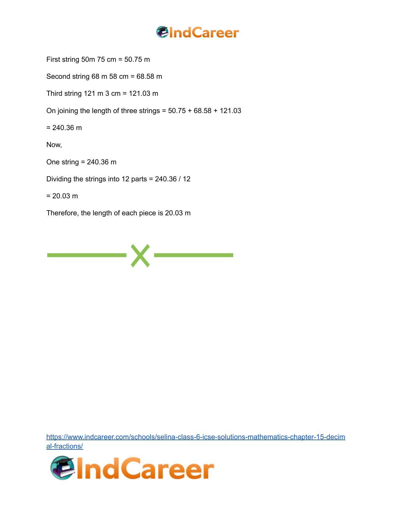 Selina Class 6 ICSE Solutions Mathematics : Chapter 15- Decimal Fractions - Page 63