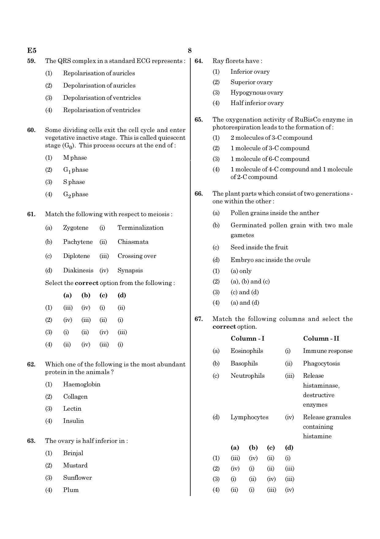 NEET E5 2020 Question Paper - Page 8