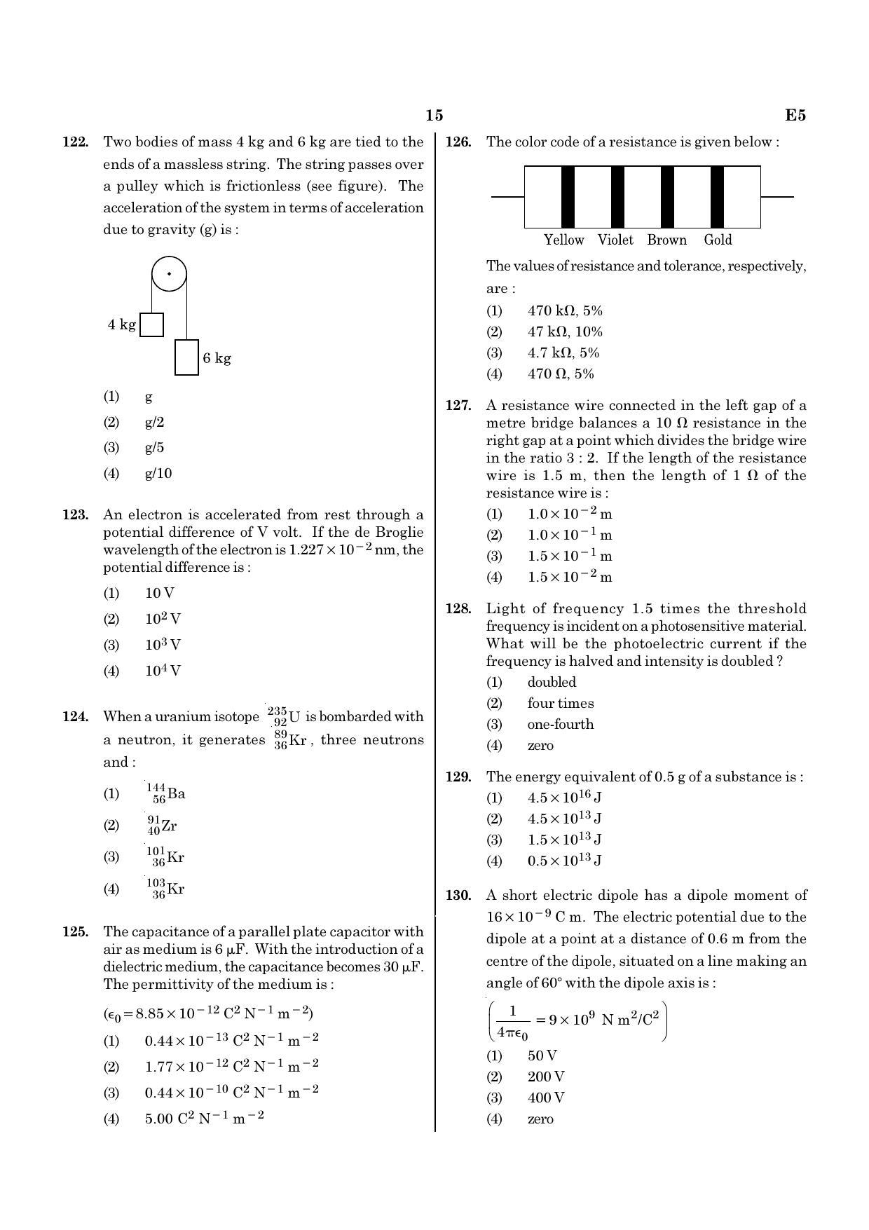 NEET E5 2020 Question Paper - Page 15