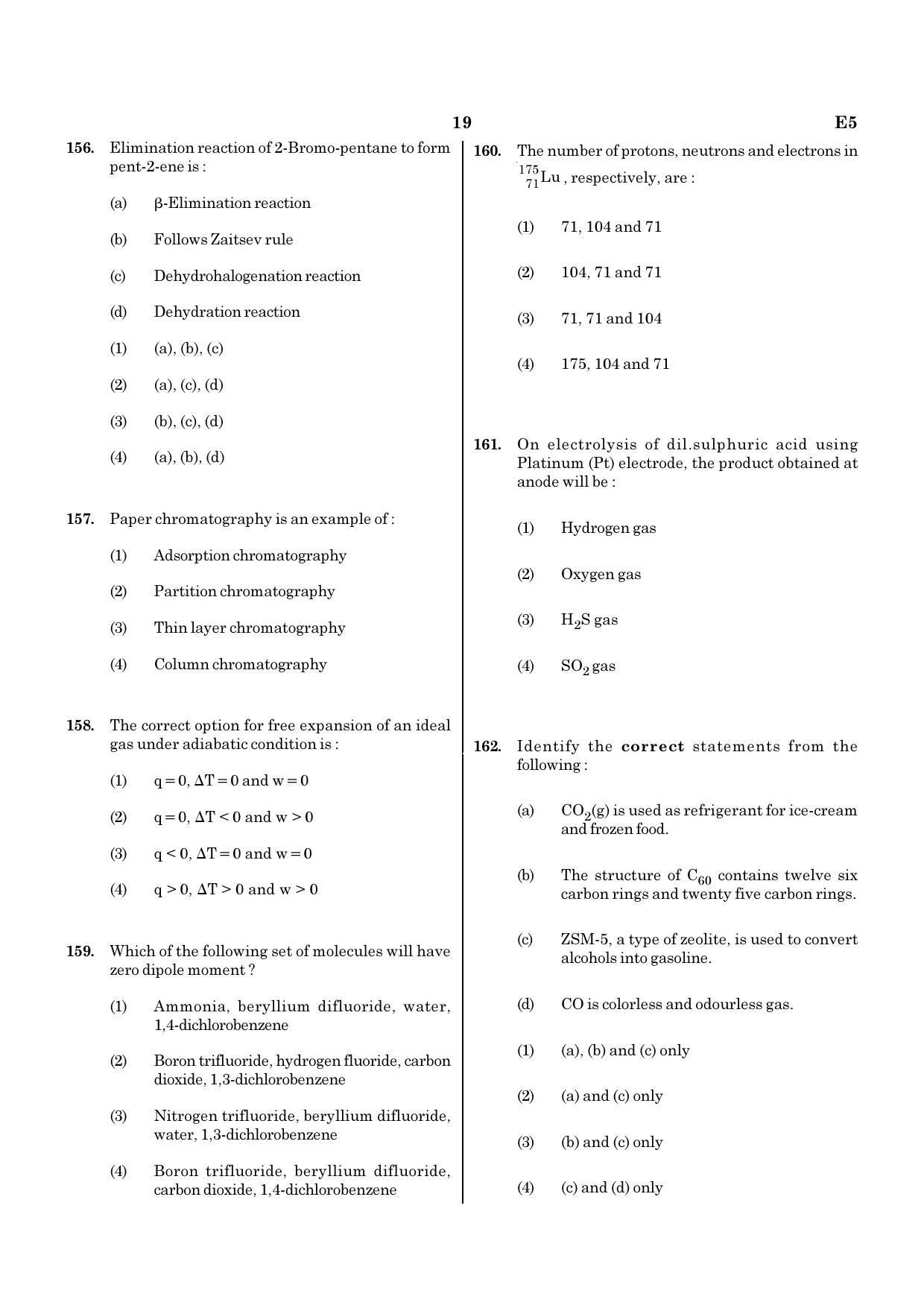 NEET E5 2020 Question Paper - Page 19