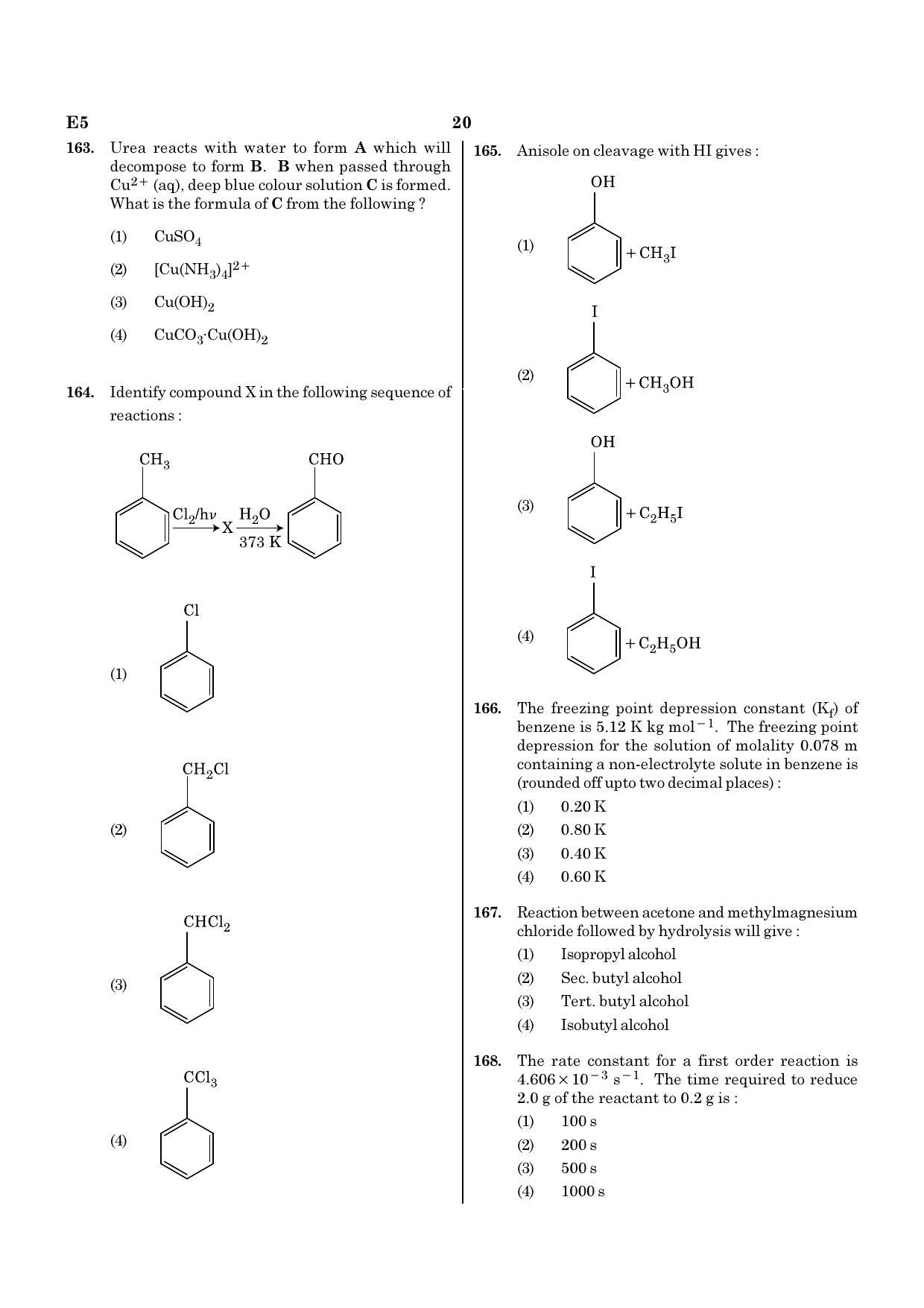 NEET E5 2020 Question Paper - Page 20