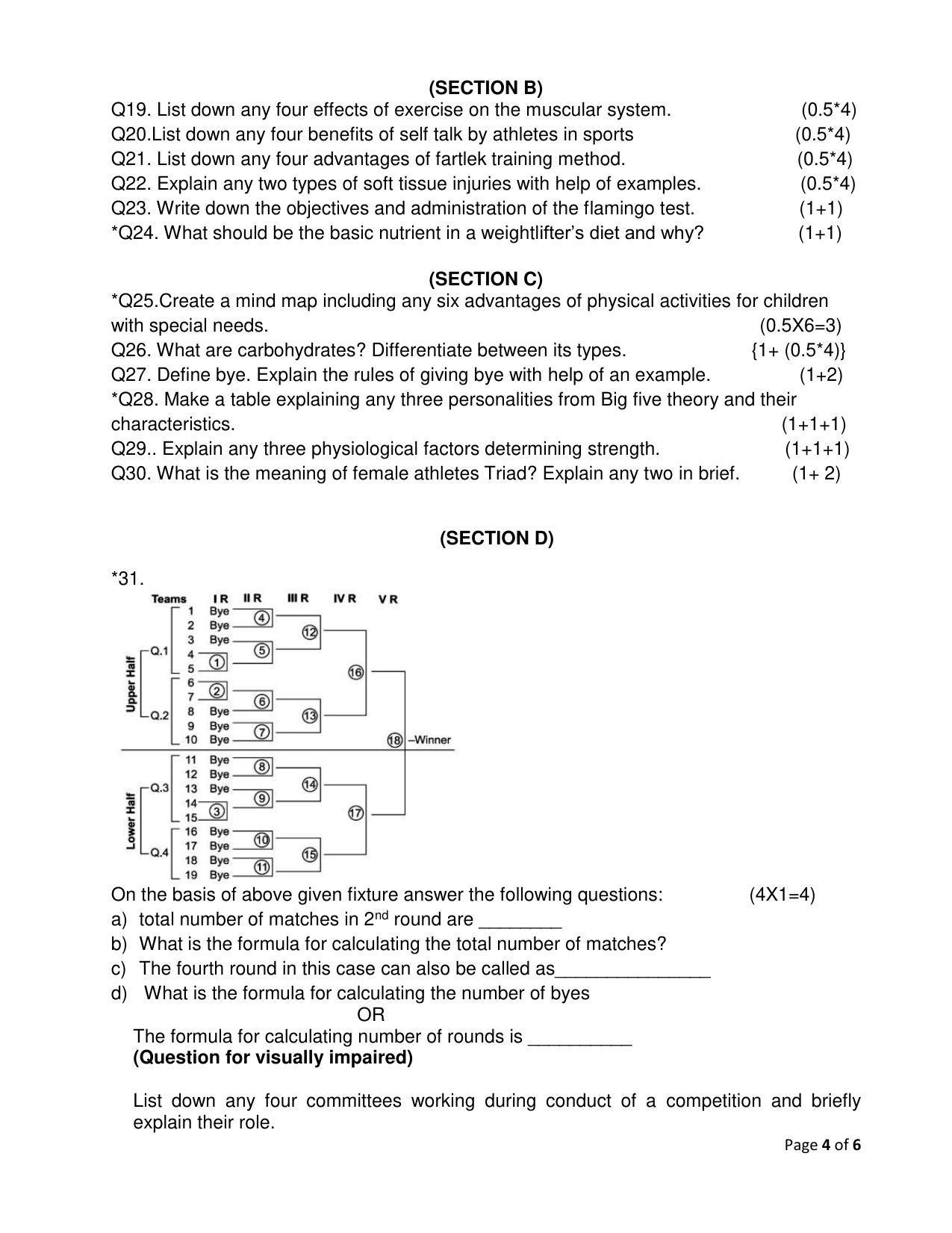 CBSE Class 12 Physical Education Sample Paper 2023 - Page 4