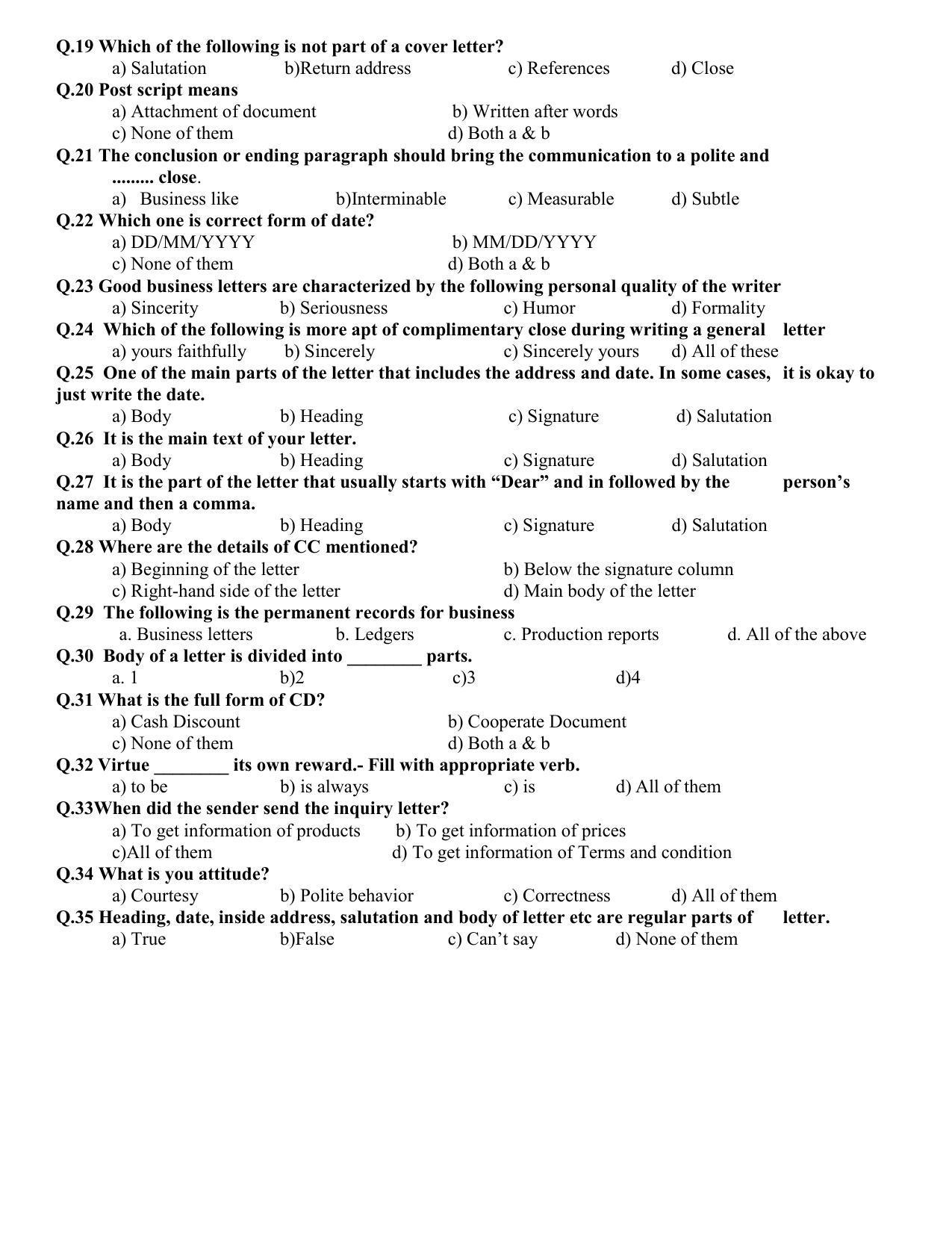 Hemchand North Gujarat University Sample Paper July-Sept 2021: B B A Sem – I B B A Sem – I  Business Communication  - 1 Paper Code - 3051 - Page 2