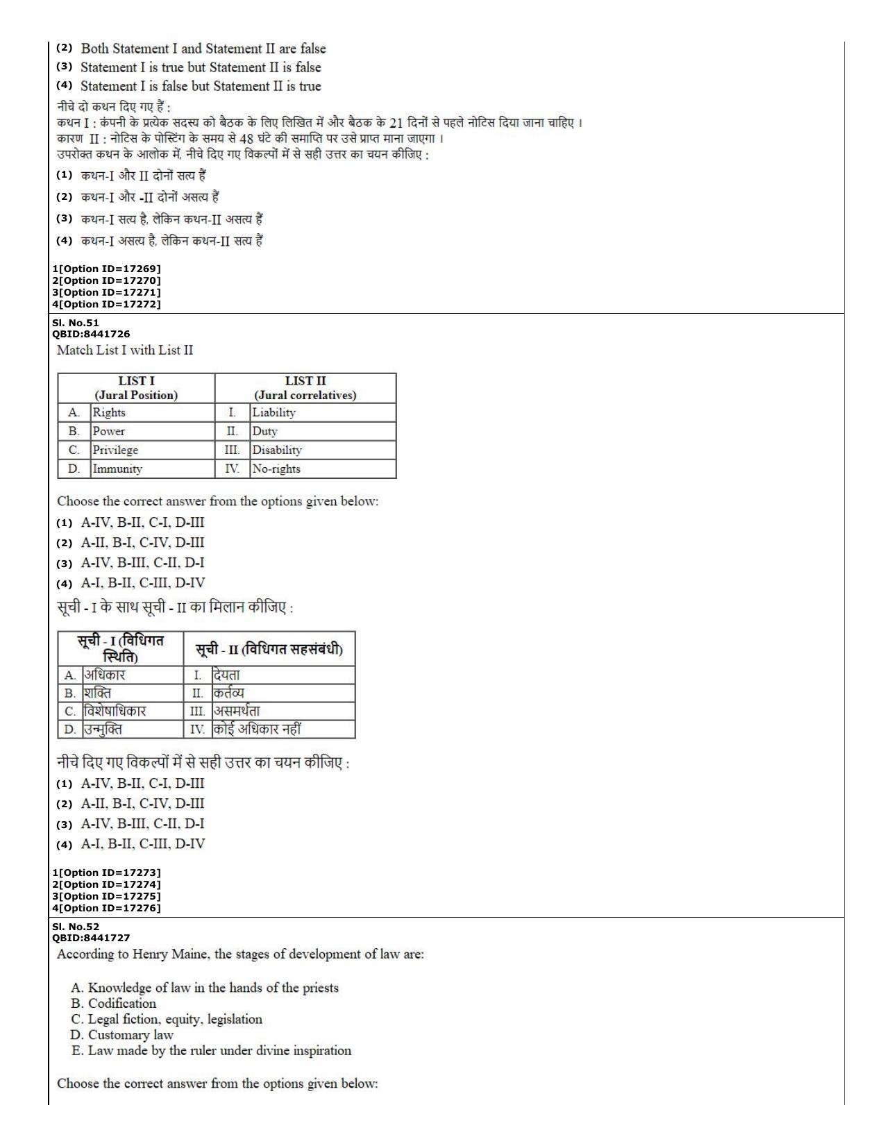 CUET (PG) 2022: PGQP-02 Law (06-09-2022) Question Paper - Page 23