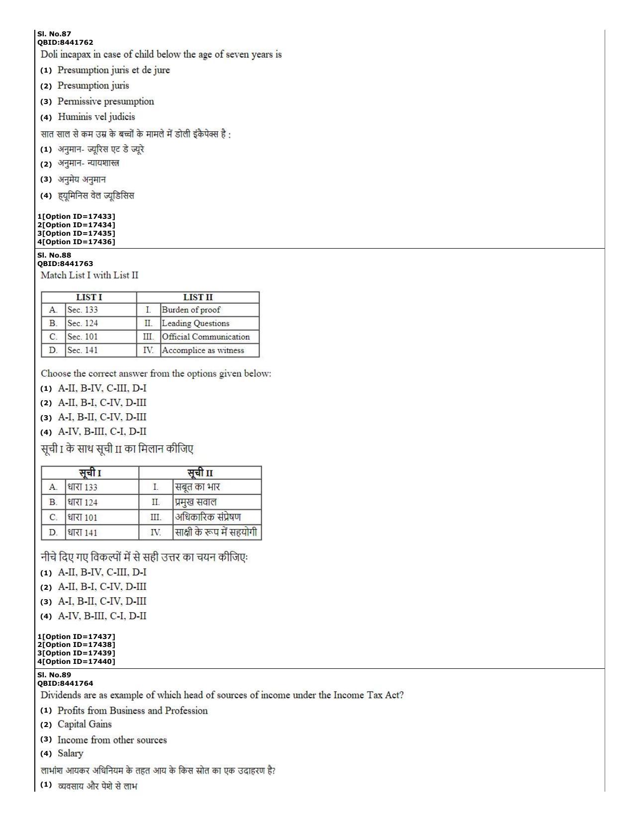 CUET (PG) 2022: PGQP-02 Law (06-09-2022) Question Paper - Page 37