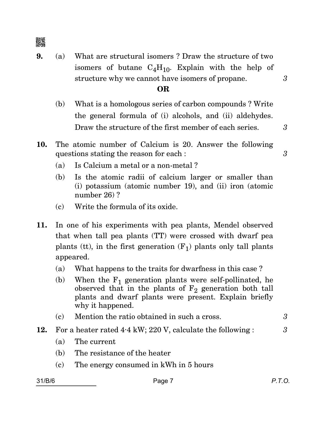 CBSE Class 10 31-B-6 SCIENCE Blind 2022 Compartment Question Paper - Page 7