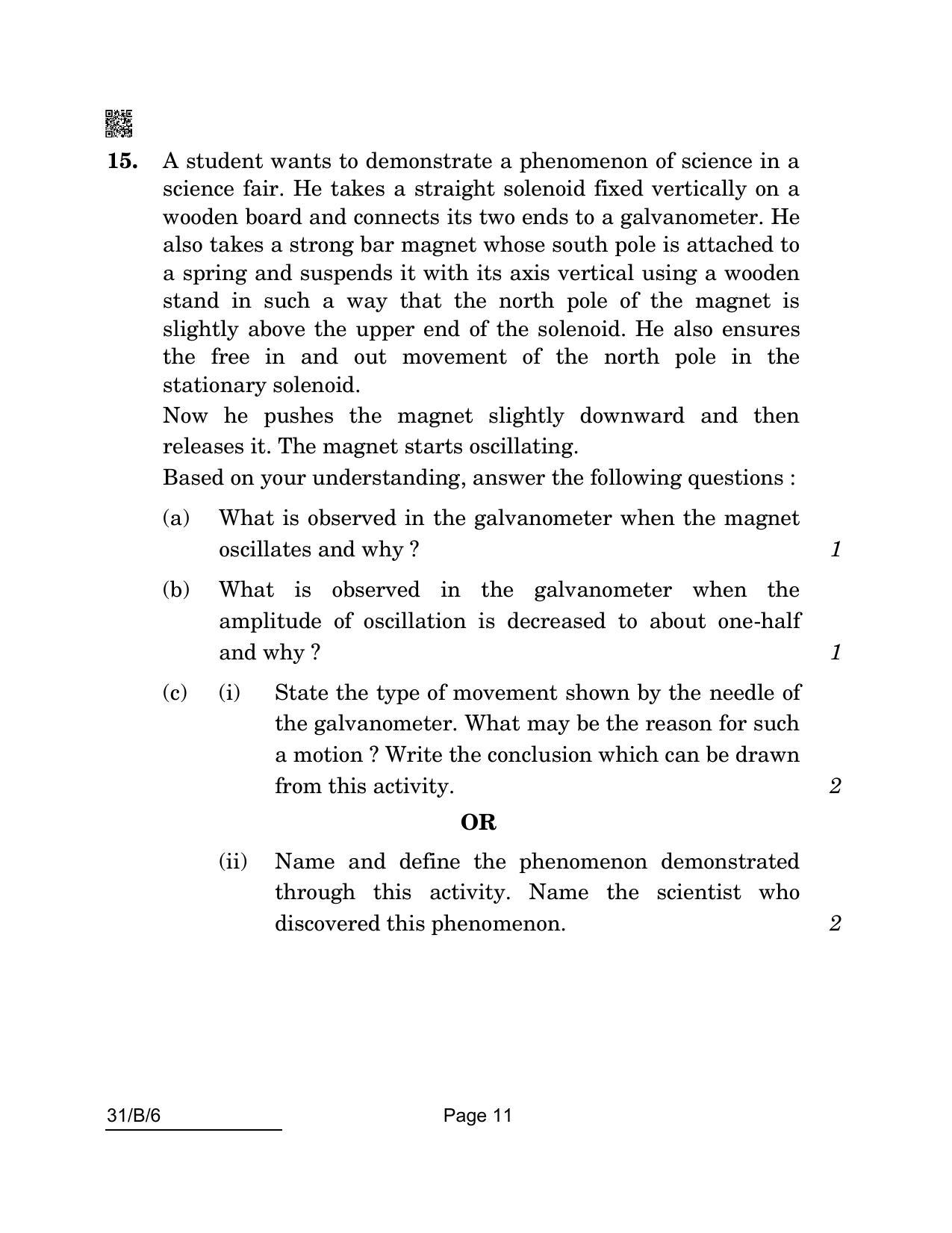 CBSE Class 10 31-B-6 SCIENCE Blind 2022 Compartment Question Paper - Page 11