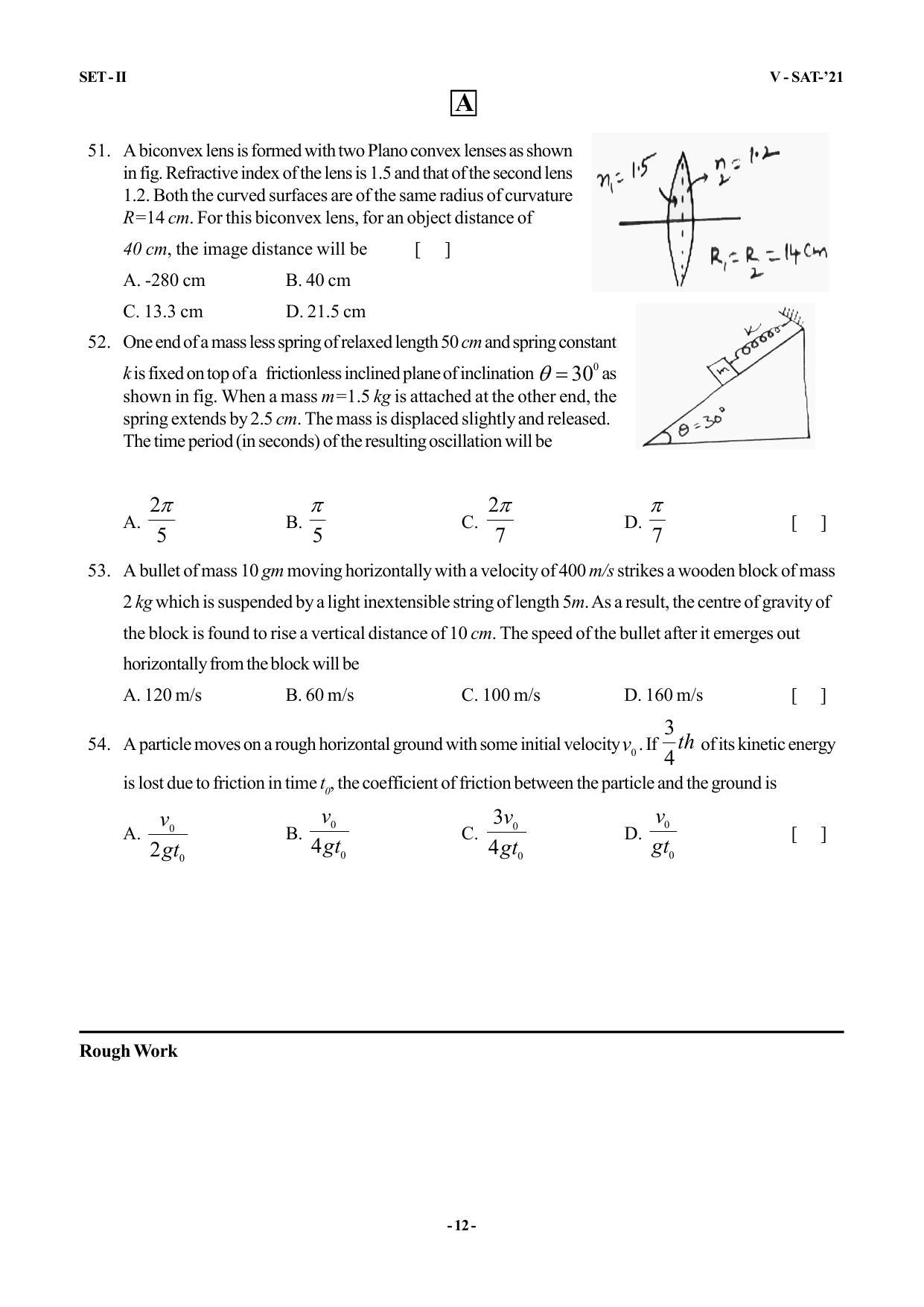 VSAT Exam MPC Sample Question Paper - Page 12