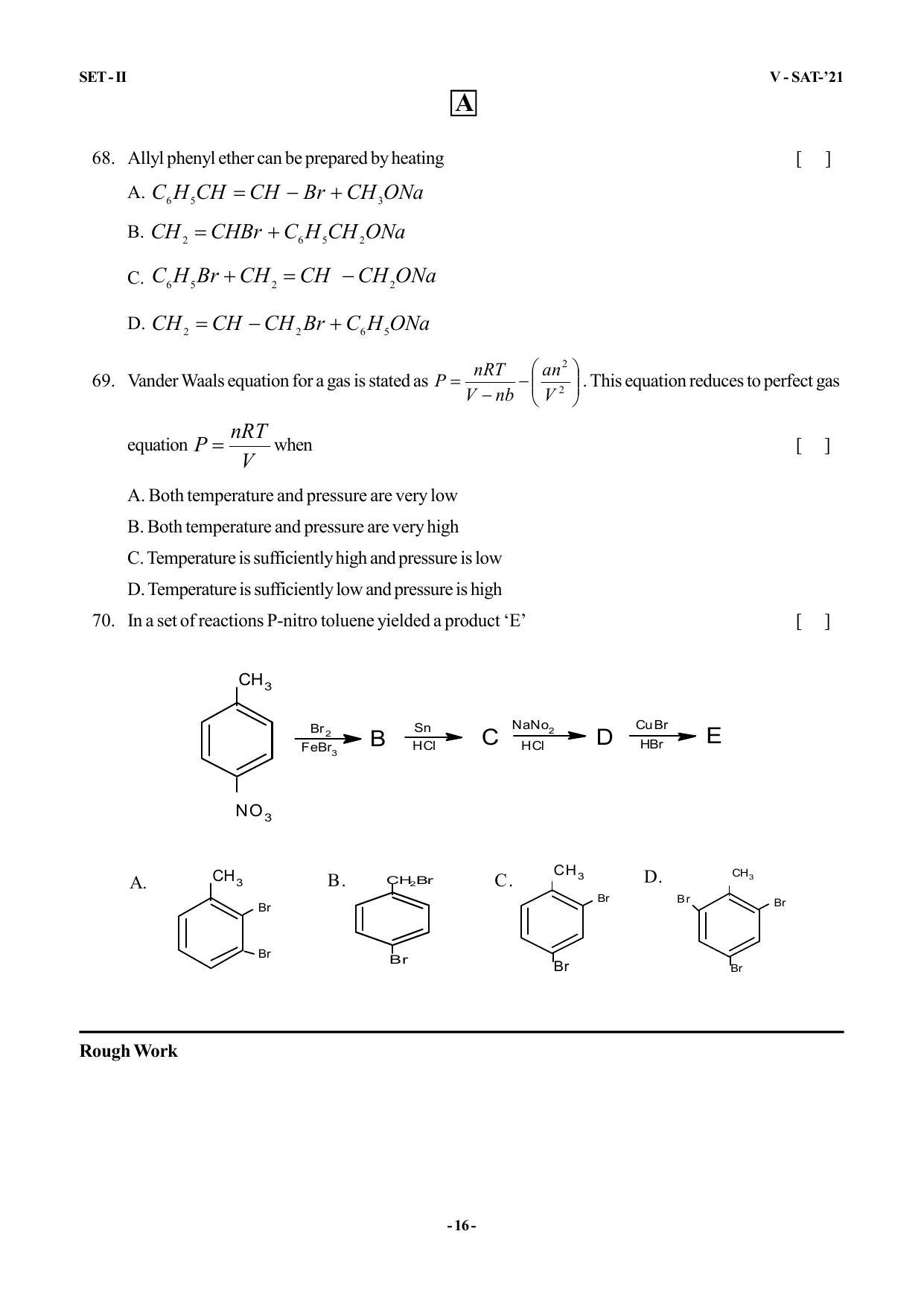 VSAT Exam MPC Sample Question Paper - Page 16