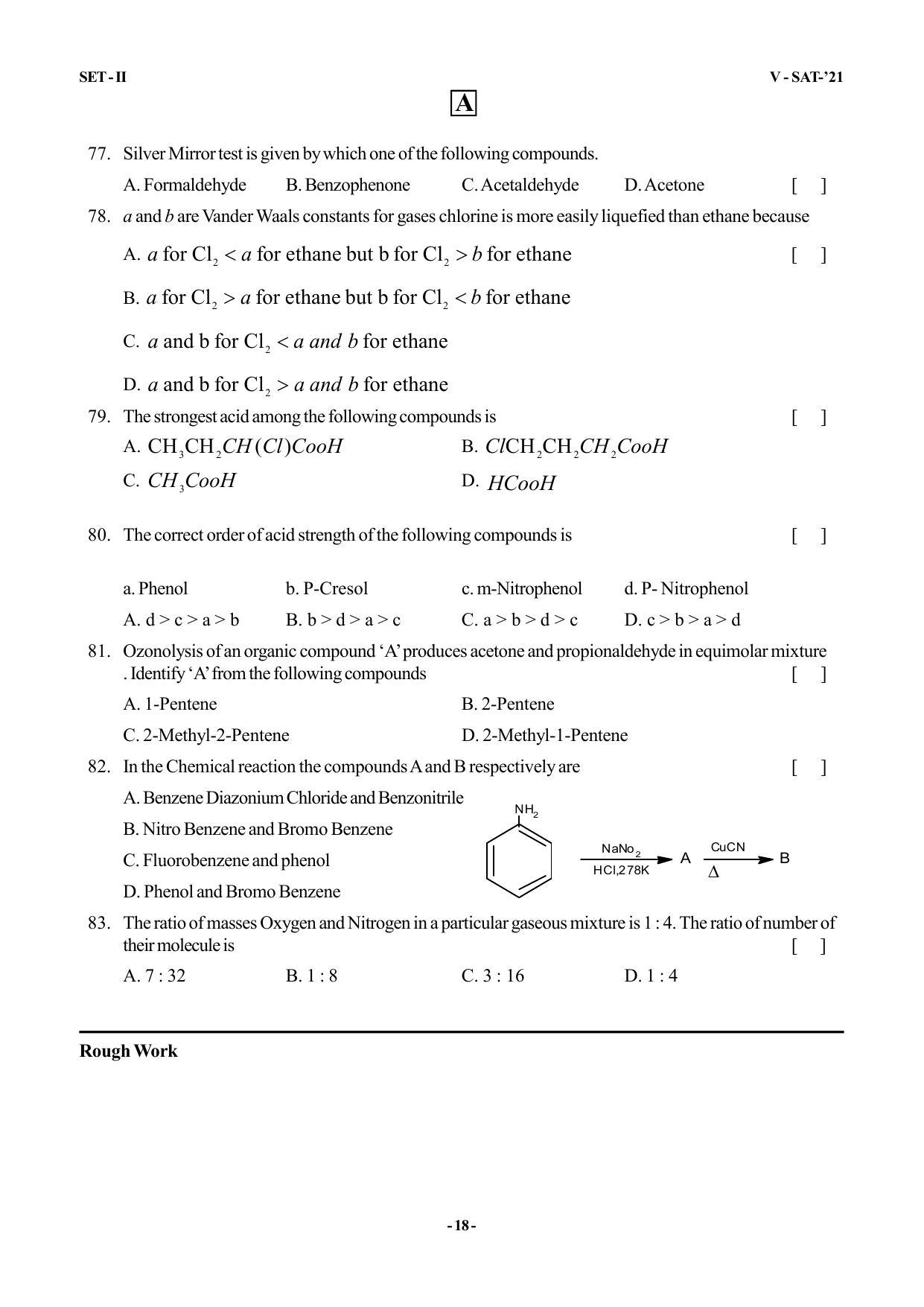 VSAT Exam MPC Sample Question Paper - Page 18