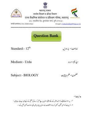 Maharashtra Board Class 12 	Biology Sample Paper (Urdu Medium)