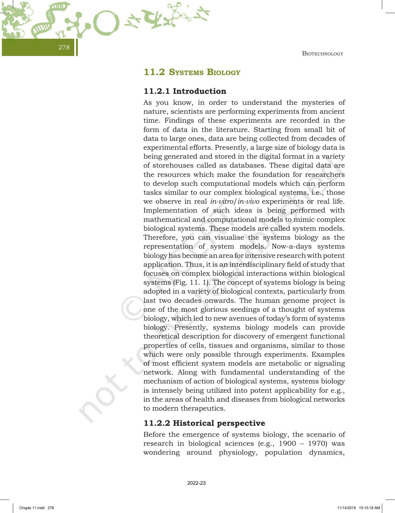 NCERT Book for Class 11 Biotechnology Chapter 11 Programming and Systems Biology - Page 3