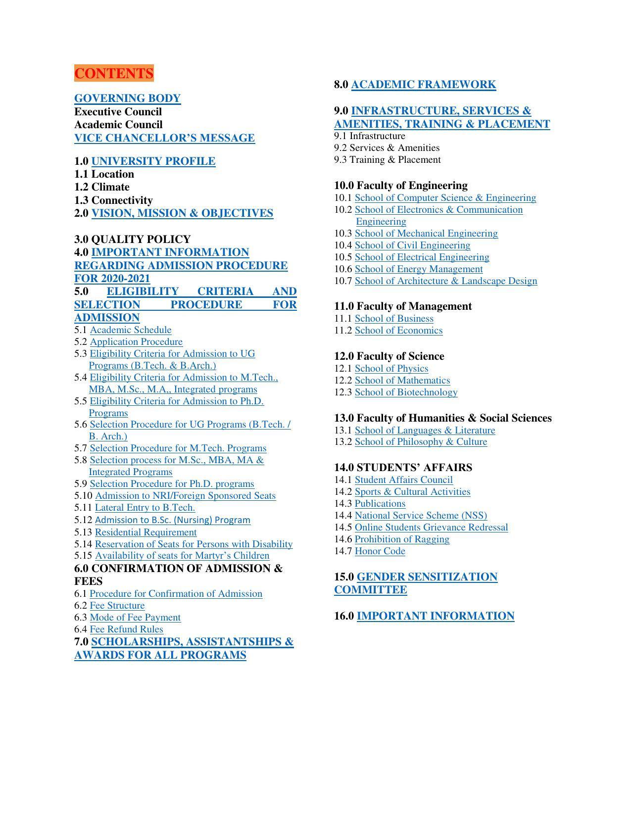 Shri Mata Vaishno Devi University (SMVDU), Katra 2020-21 (Prospectus) - Page 2