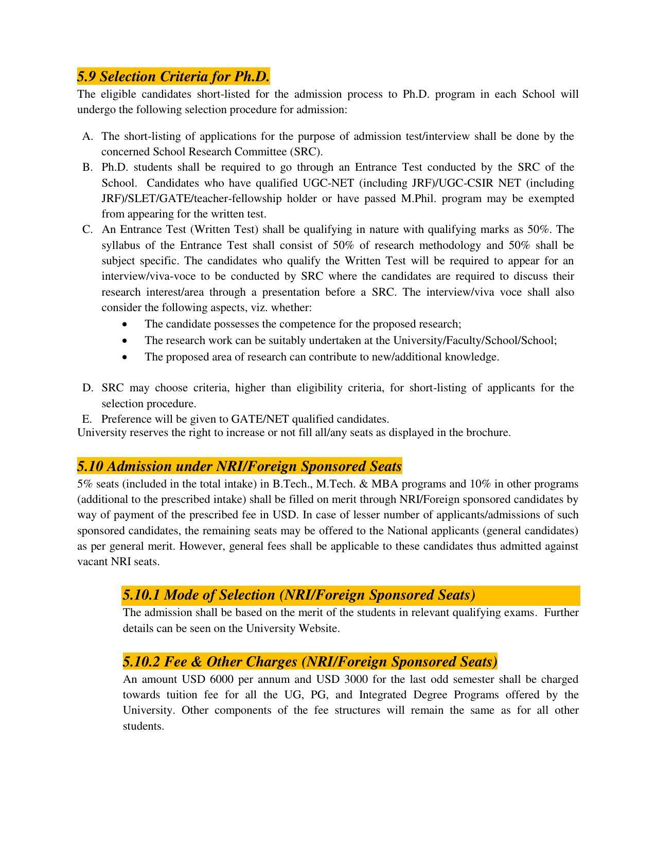 Shri Mata Vaishno Devi University (SMVDU), Katra 2020-21 (Prospectus) - Page 21