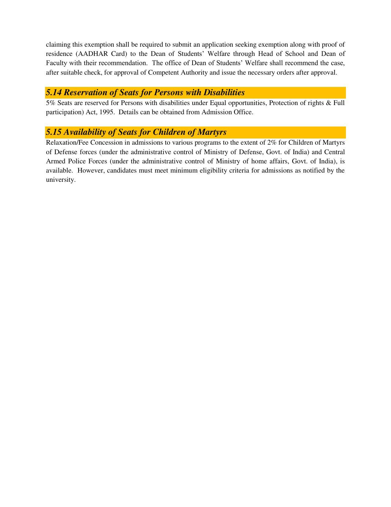 Shri Mata Vaishno Devi University (SMVDU), Katra 2020-21 (Prospectus) - Page 23