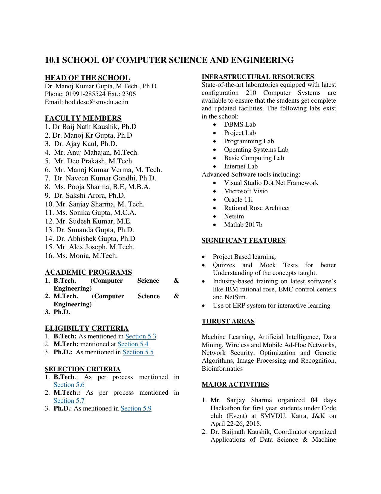 Shri Mata Vaishno Devi University (SMVDU), Katra 2020-21 (Prospectus) - Page 37