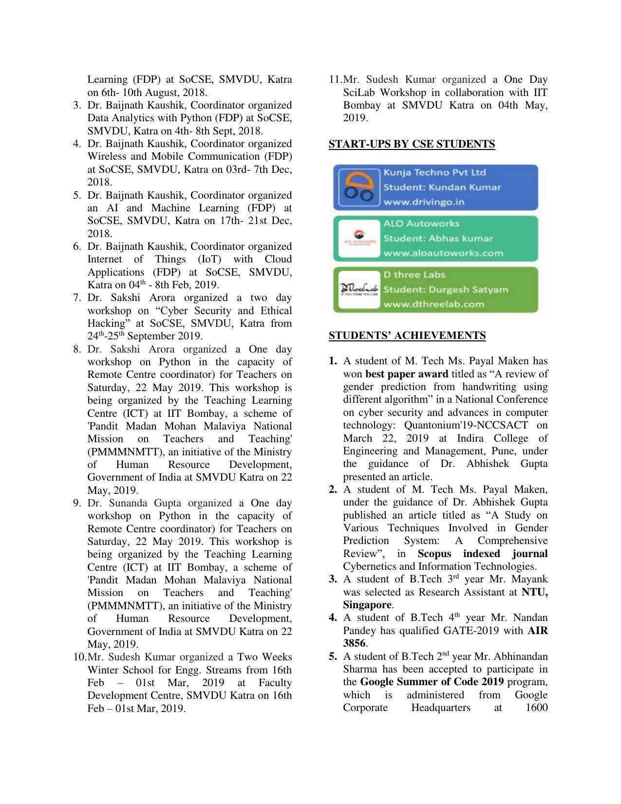 Shri Mata Vaishno Devi University (SMVDU), Katra 2020-21 (Prospectus) - Page 38