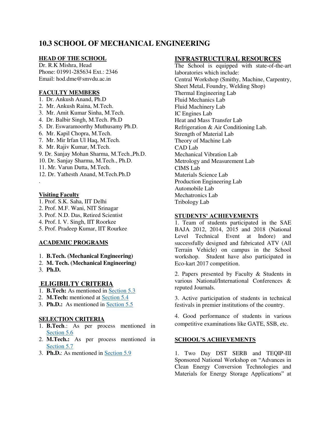 Shri Mata Vaishno Devi University (SMVDU), Katra 2020-21 (Prospectus) - Page 42