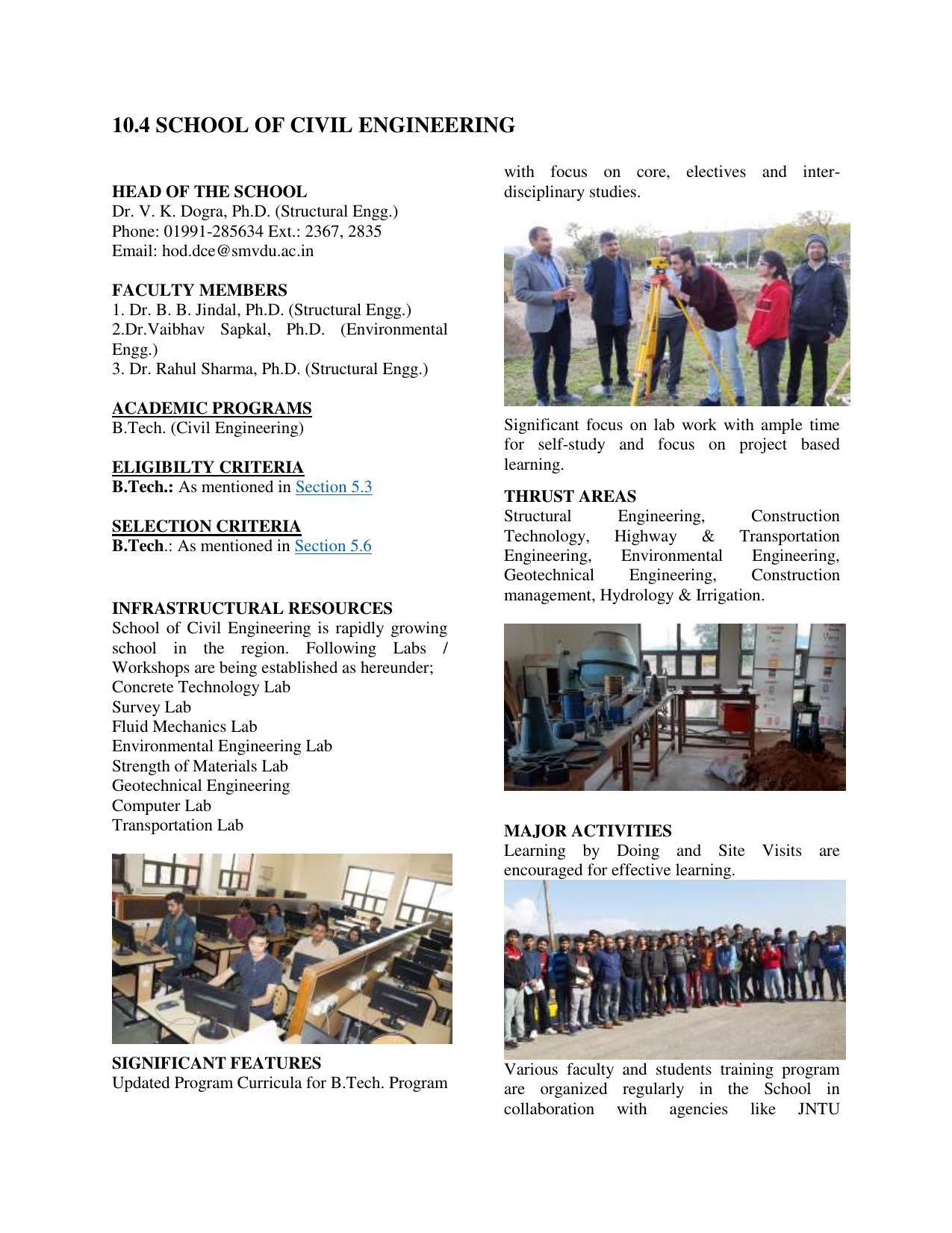 Shri Mata Vaishno Devi University (SMVDU), Katra 2020-21 (Prospectus) - Page 44