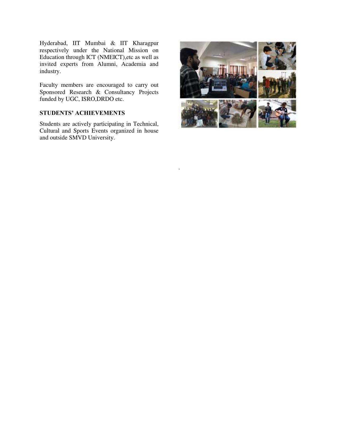 Shri Mata Vaishno Devi University (SMVDU), Katra 2020-21 (Prospectus) - Page 45
