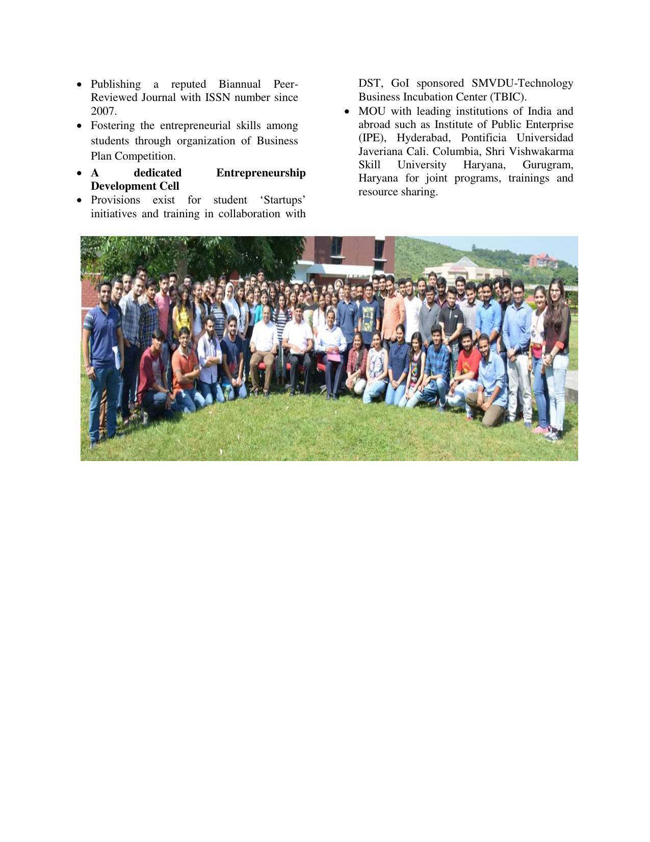 Shri Mata Vaishno Devi University (SMVDU), Katra 2020-21 (Prospectus) - Page 56