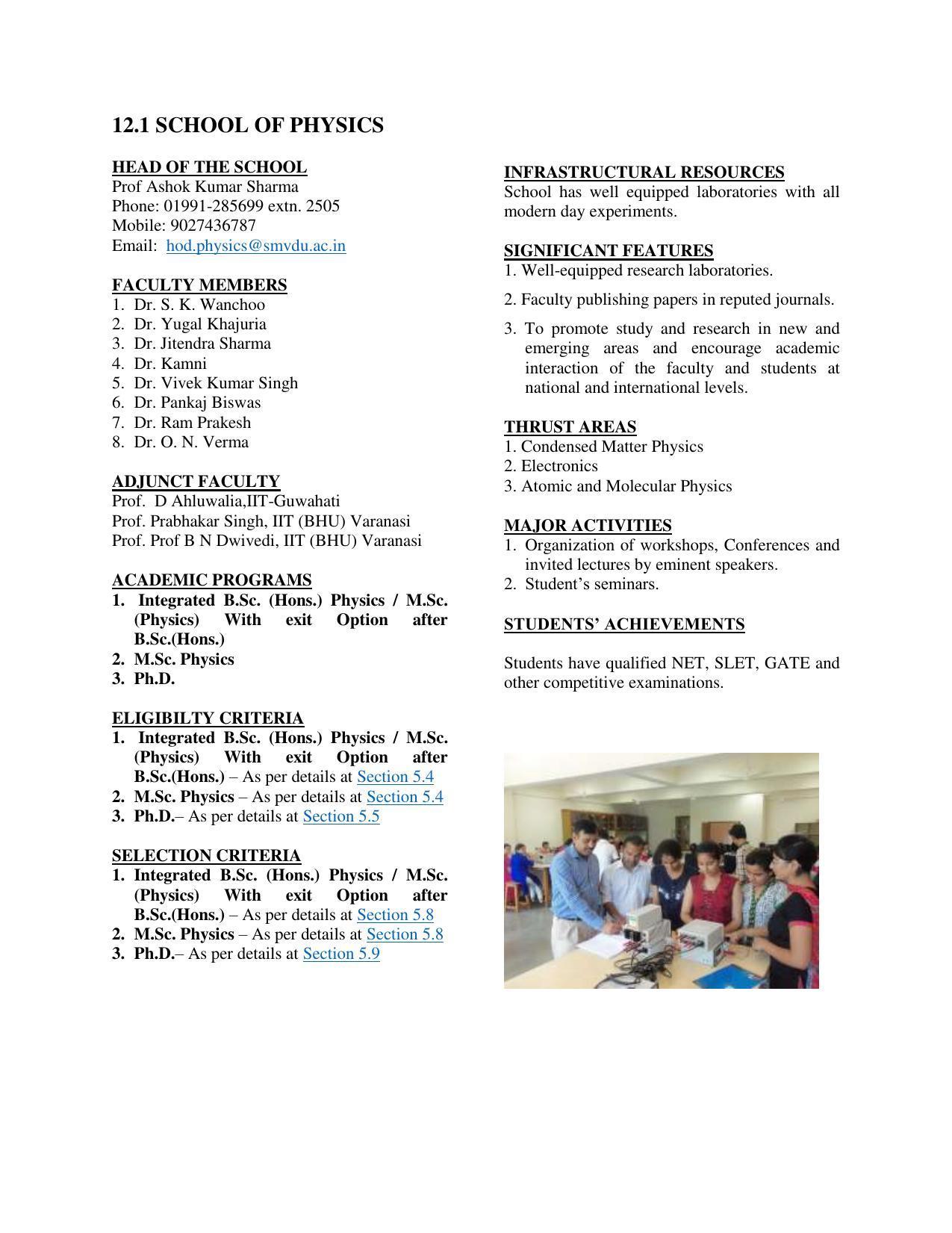 Shri Mata Vaishno Devi University (SMVDU), Katra 2020-21 (Prospectus) - Page 60
