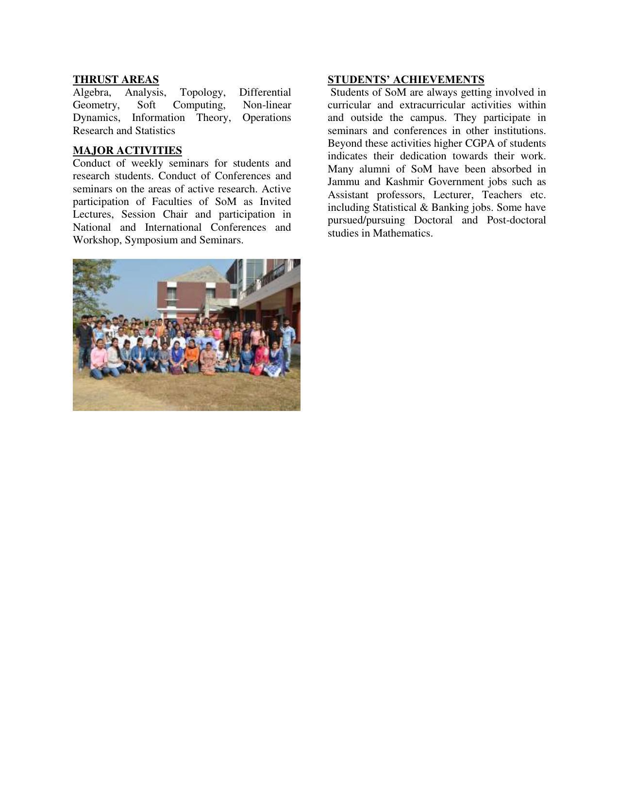 Shri Mata Vaishno Devi University (SMVDU), Katra 2020-21 (Prospectus) - Page 62