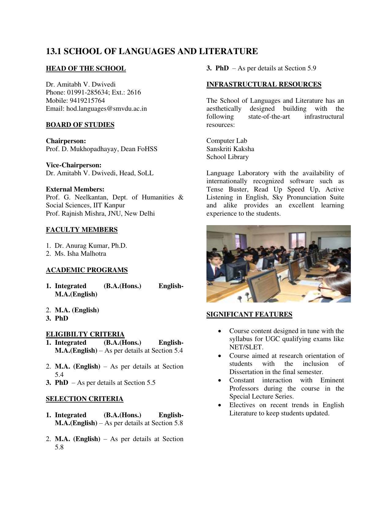 Shri Mata Vaishno Devi University (SMVDU), Katra 2020-21 (Prospectus) - Page 68