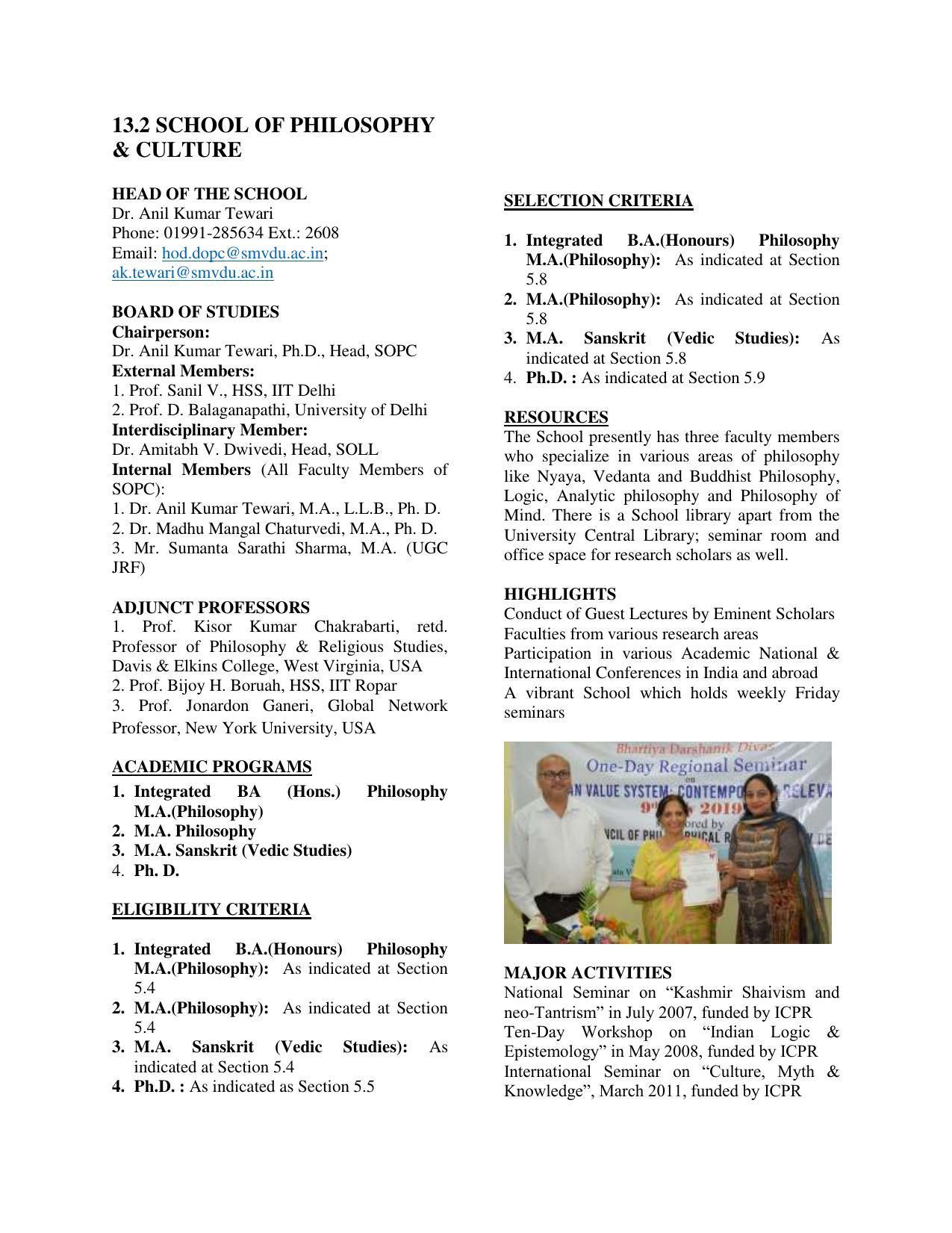 Shri Mata Vaishno Devi University (SMVDU), Katra 2020-21 (Prospectus) - Page 71