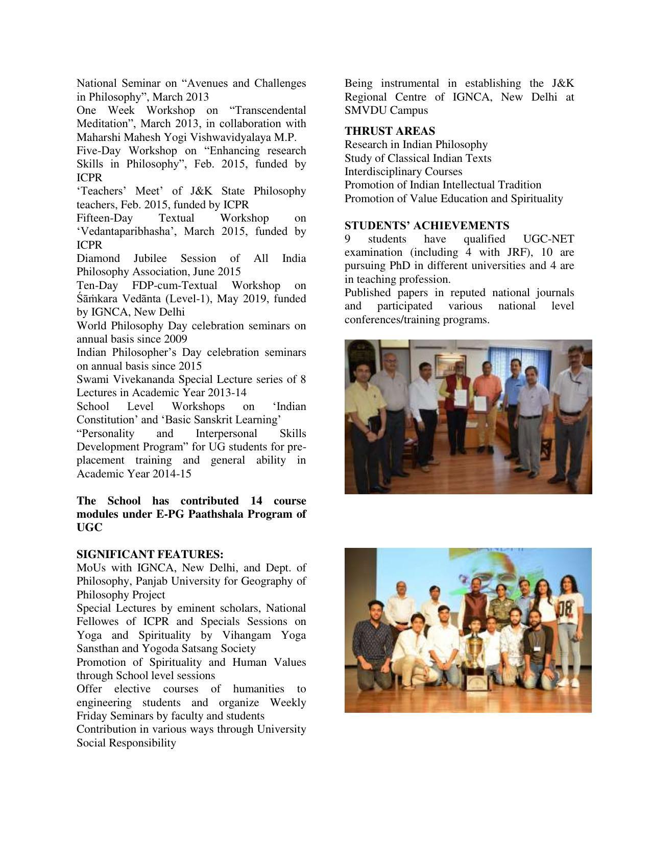 Shri Mata Vaishno Devi University (SMVDU), Katra 2020-21 (Prospectus) - Page 72