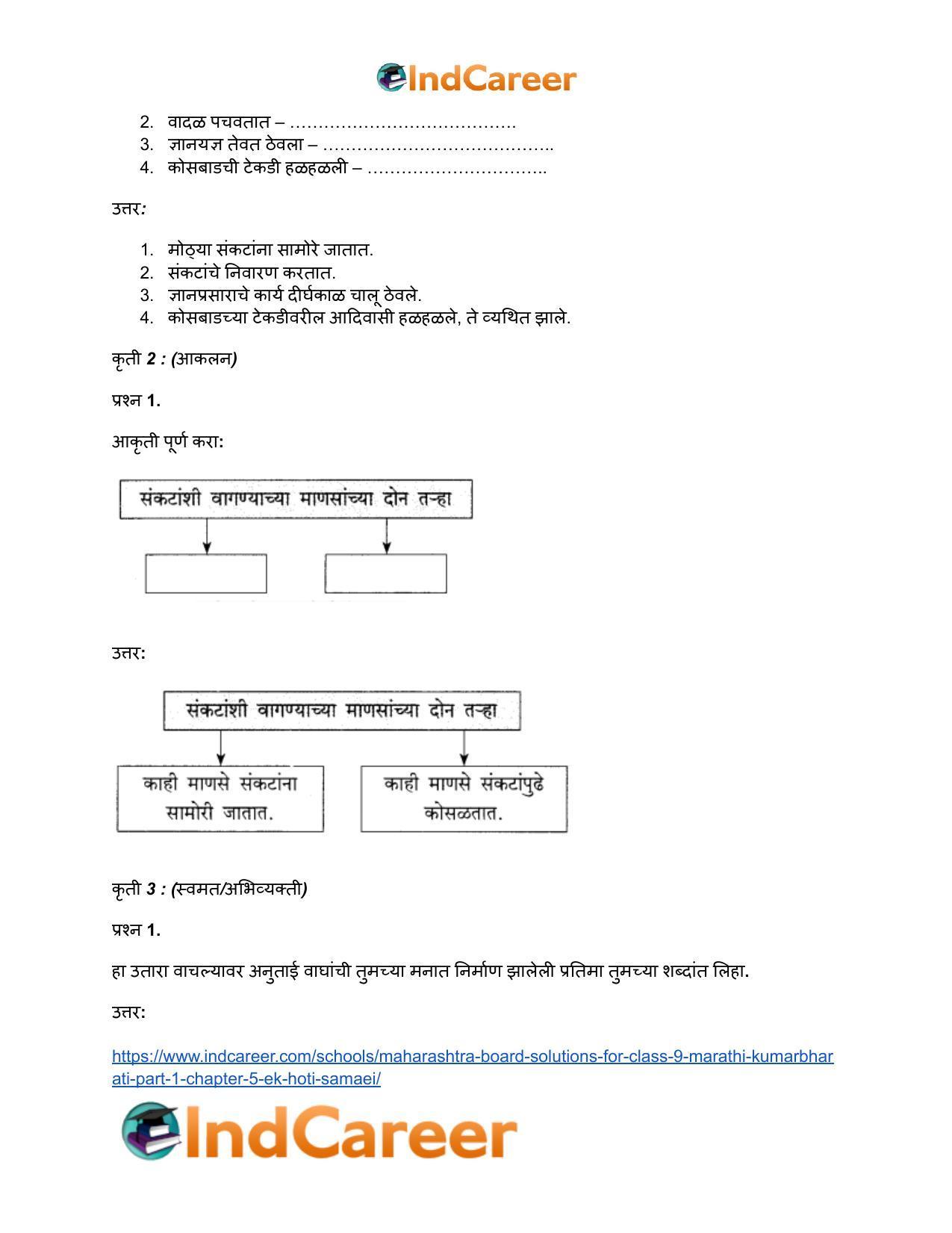 Maharashtra Board Solutions for Class 9- Marathi Kumarbharati (Part- 1): Chapter 5- एक होती समई - Page 10