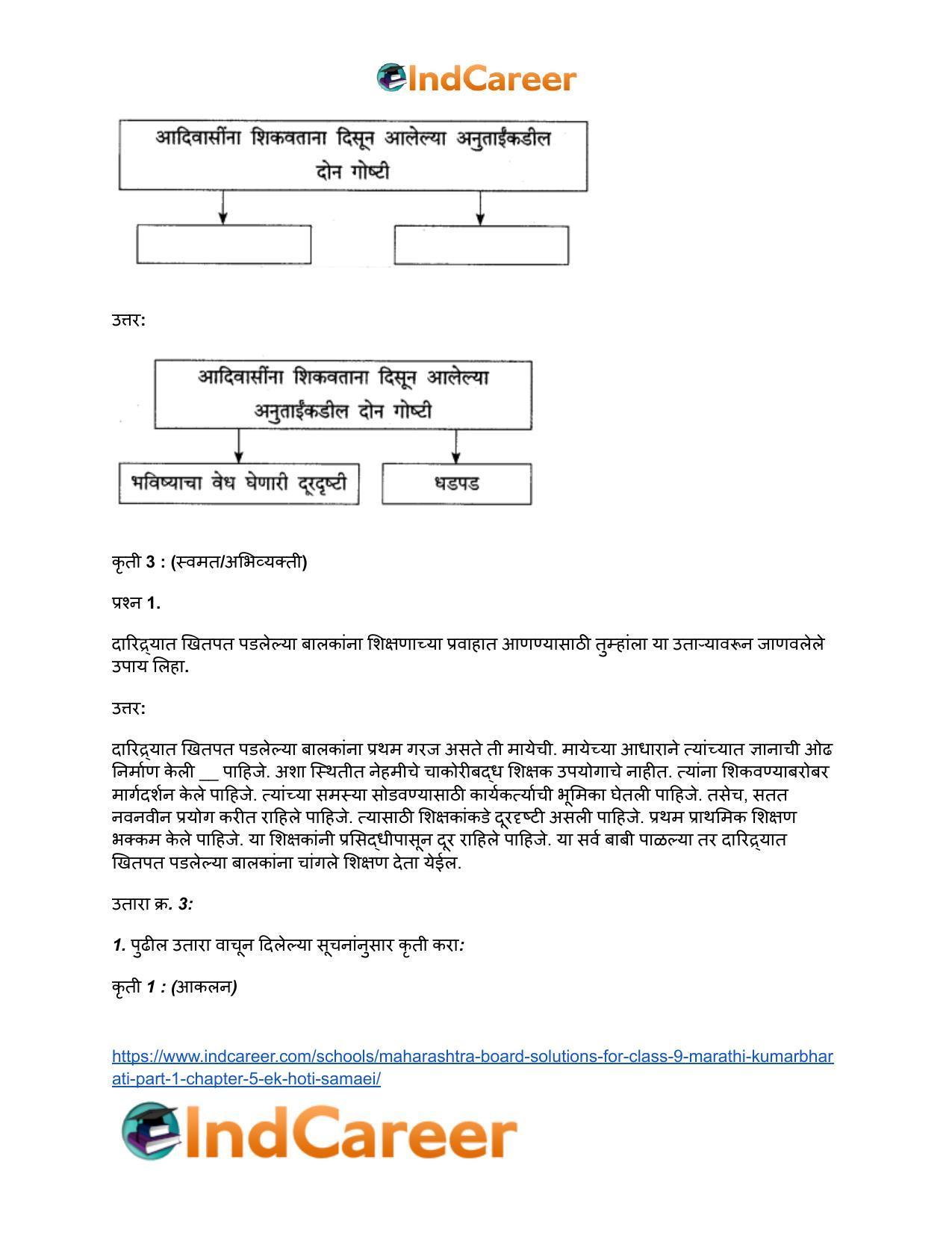 Maharashtra Board Solutions for Class 9- Marathi Kumarbharati (Part- 1): Chapter 5- एक होती समई - Page 14
