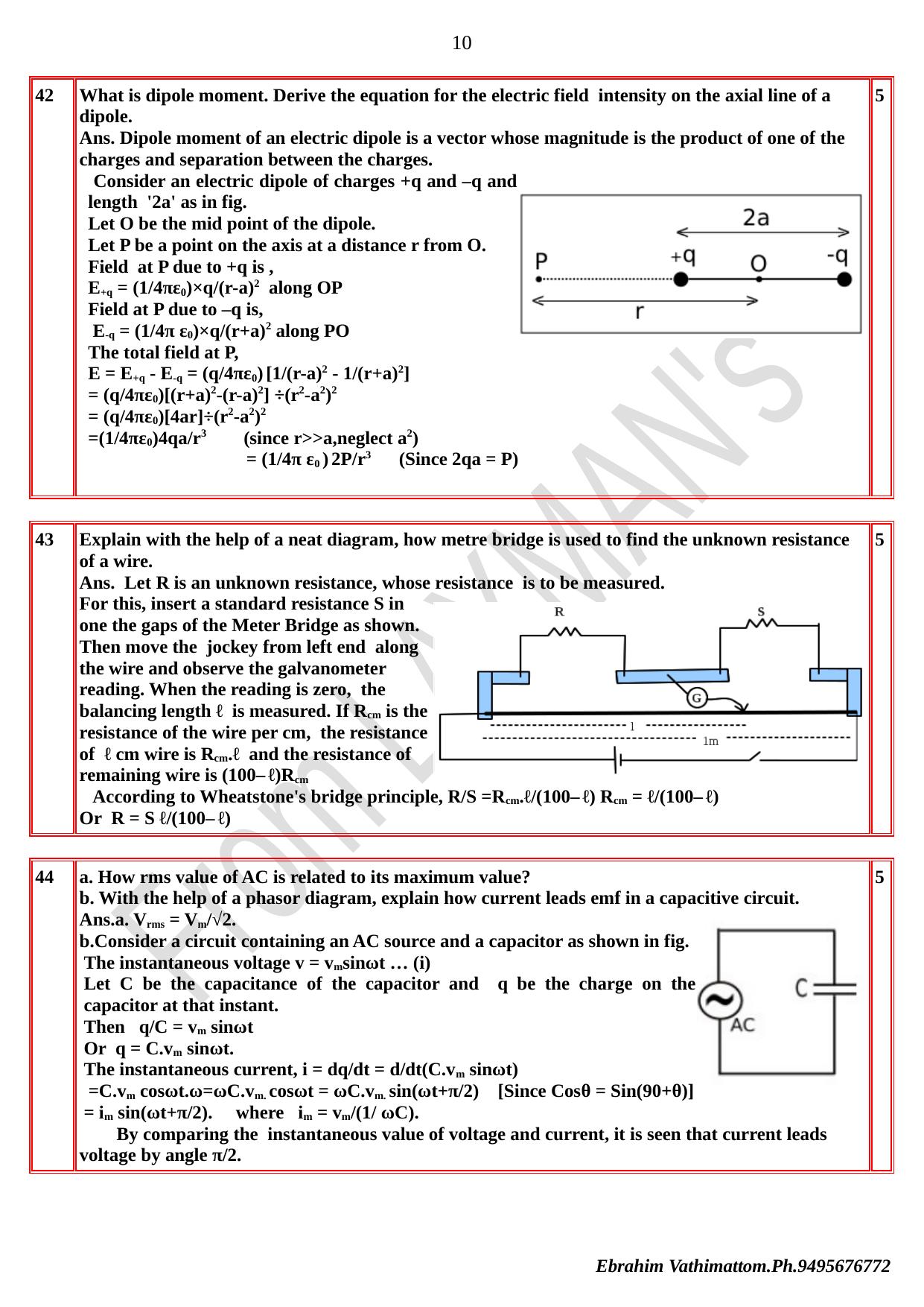 Kerala Plus Two 2021 Physics  Answer Key - Page 10