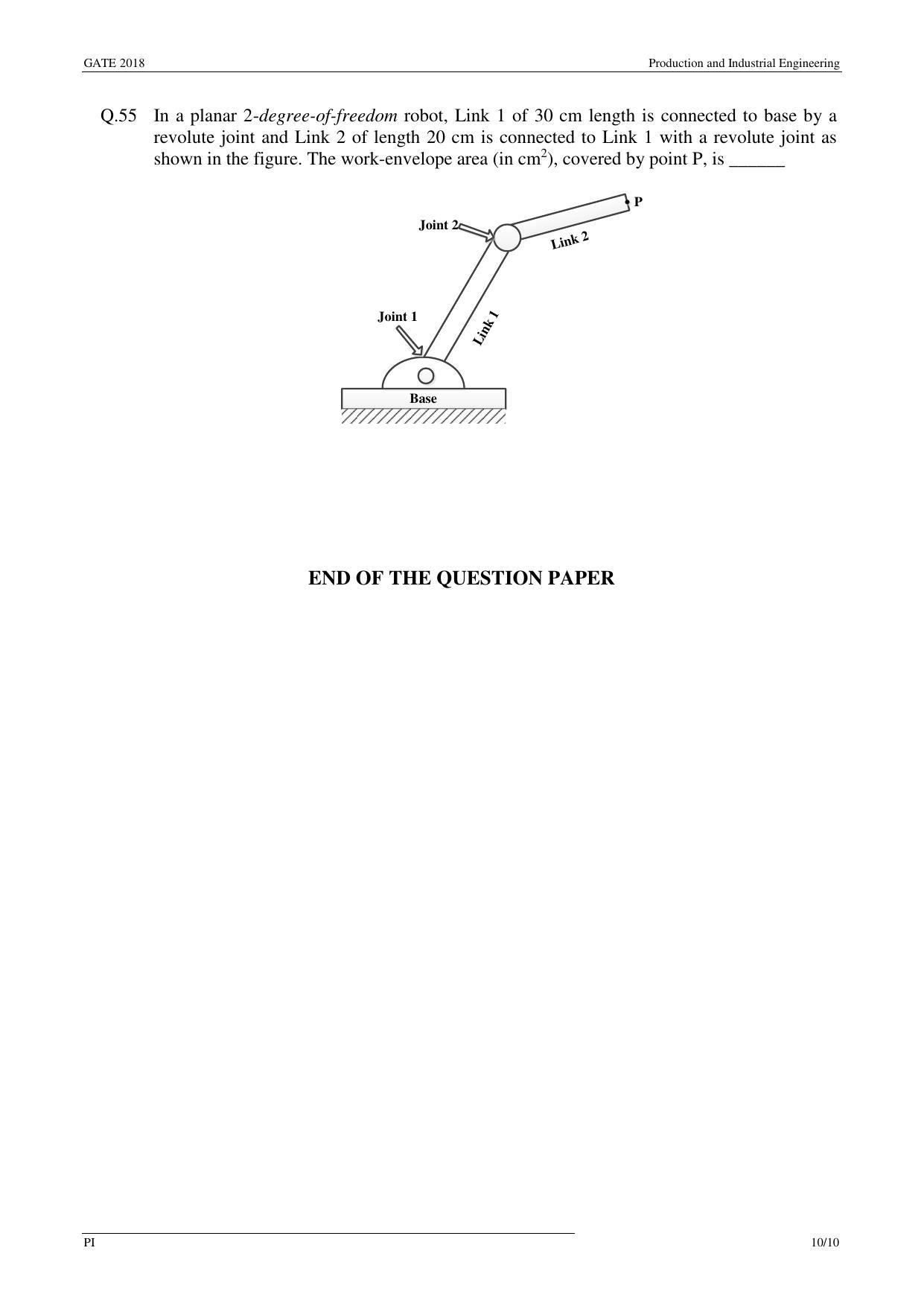 GATE 2018 Production and Industrial Engineering (PI) Question Paper with Answer Key - Page 13