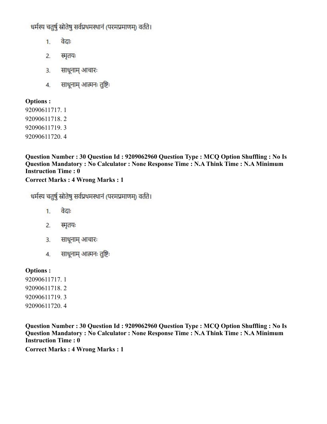 CUET PG 2023: ACQP07 – Dharmashastra (BHU) (Hindi)-Shift 3 (06-06-2023) Question Paper - Page 41