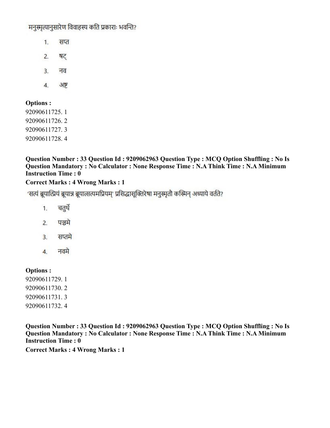 CUET PG 2023: ACQP07 – Dharmashastra (BHU) (Hindi)-Shift 3 (06-06-2023) Question Paper - Page 45