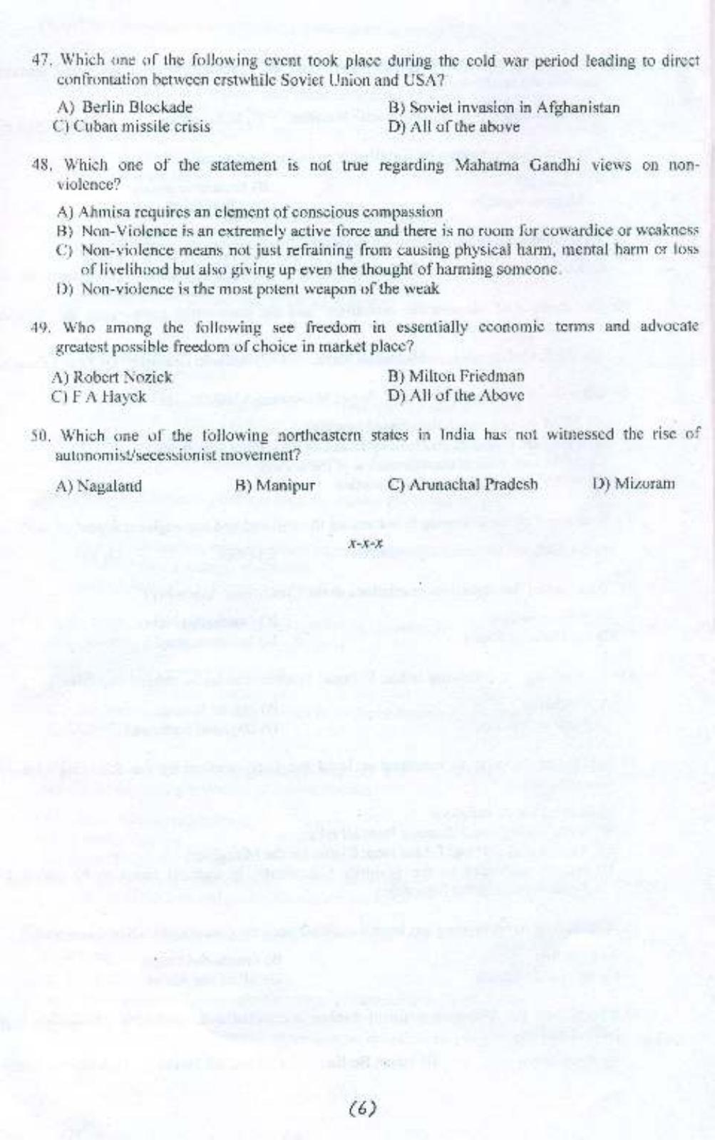PU MPET Political Science 2015 Question Paper - Page 7