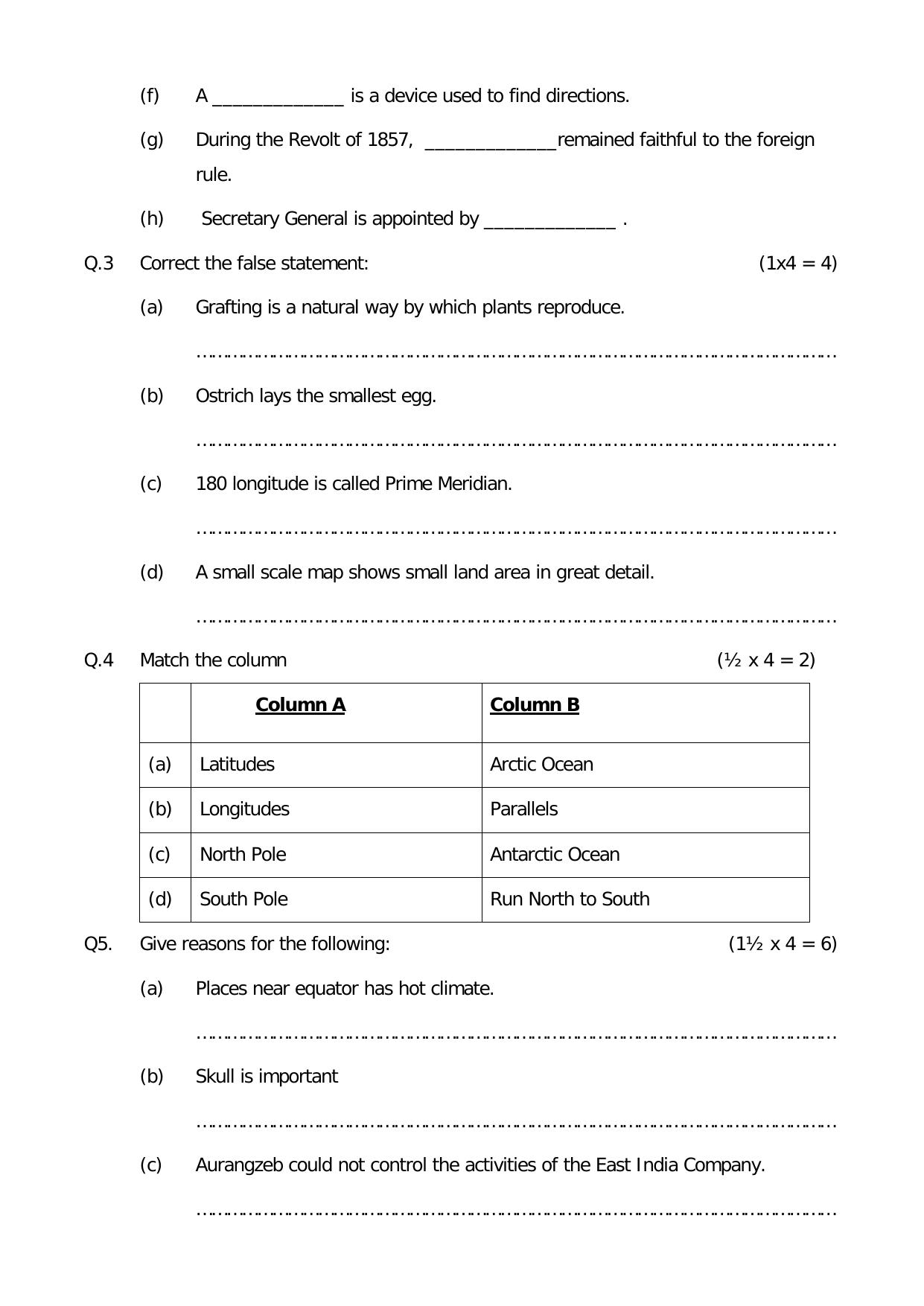Worksheet for Class 5 Environmental Studies Assignment 2 - Page 2