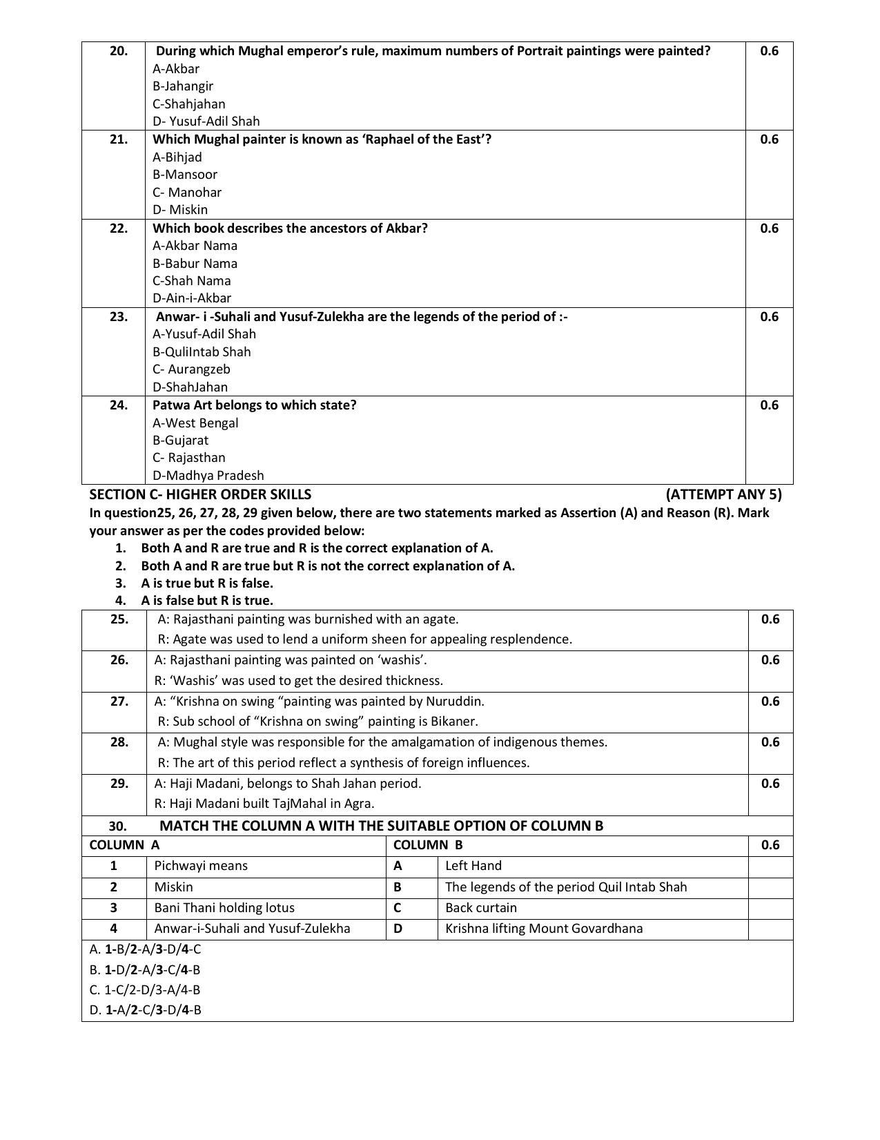 CBSE Class 12th Painting Sample Question Paper 2021-22 - Page 3