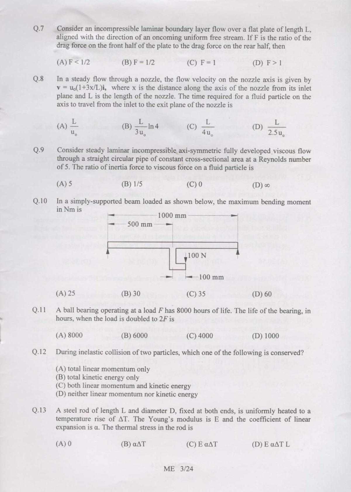 GATE 2007 Mechanical Engineering (ME) Question Paper with Answer Key - Page 3