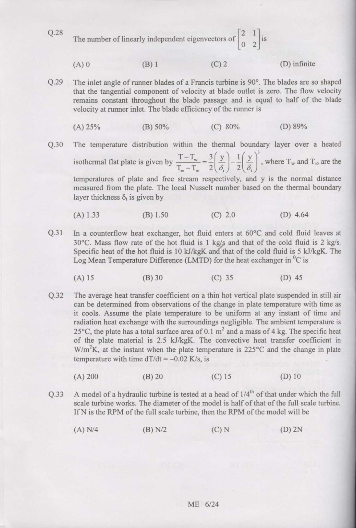 GATE 2007 Mechanical Engineering (ME) Question Paper with Answer Key - Page 6