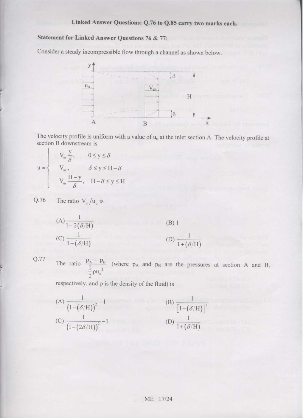 GATE 2007 Mechanical Engineering (ME) Question Paper with Answer Key - Page 17