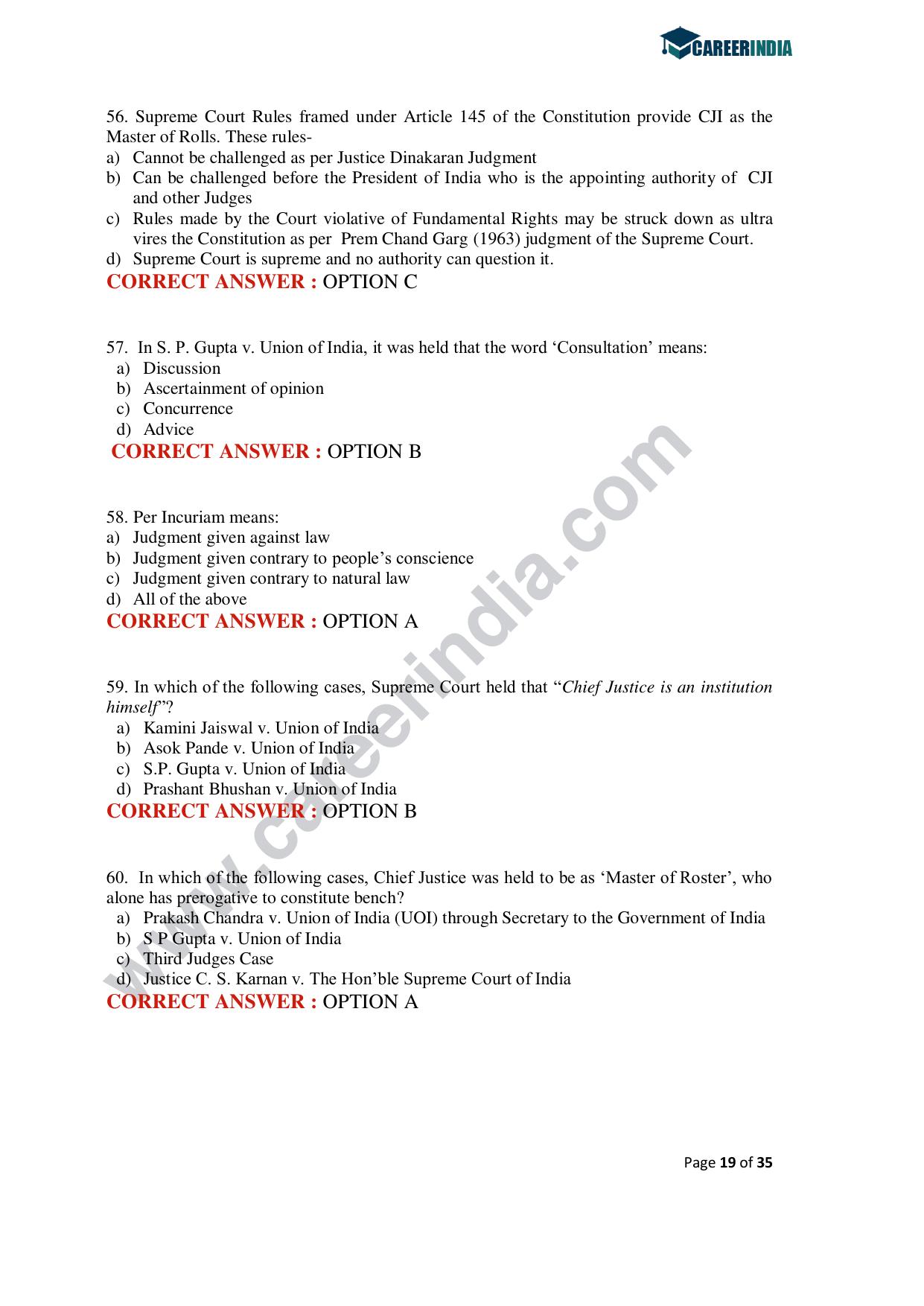 CLAT 2020 PG Question Paper - Page 19