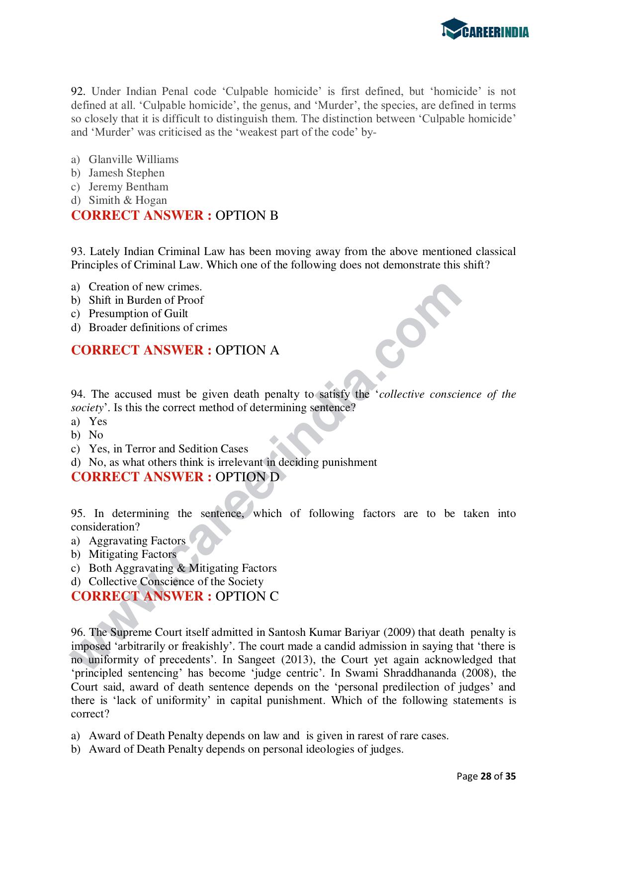 CLAT 2020 PG Question Paper - Page 28