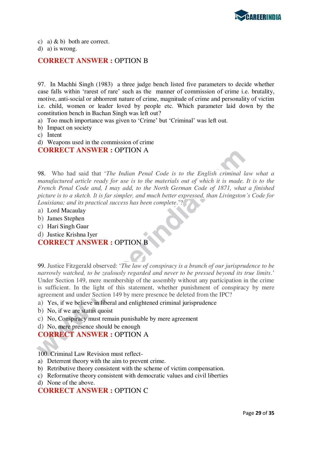 CLAT 2020 PG Question Paper - Page 29