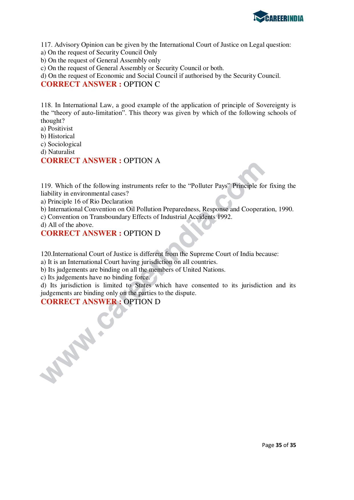 CLAT 2020 PG Question Paper - Page 35