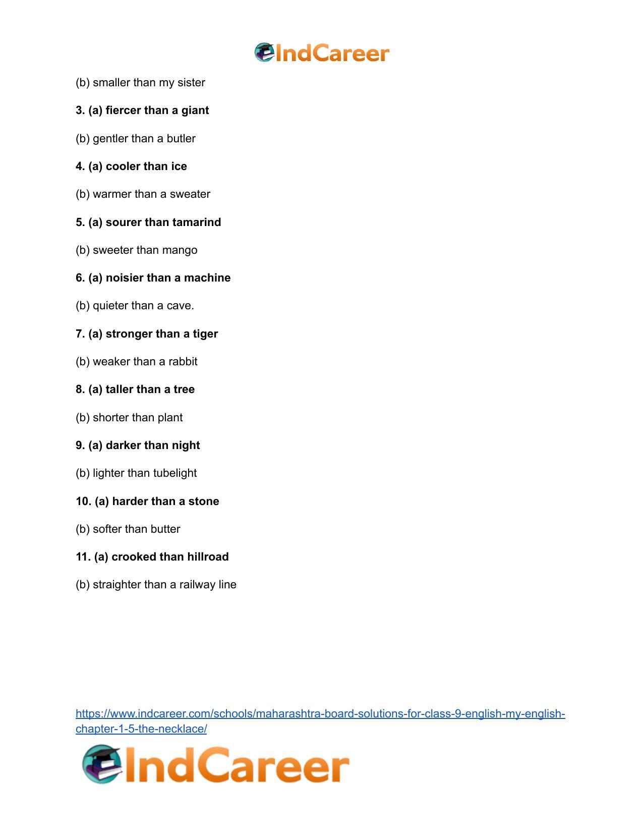 Maharashtra Board Solutions for Class 9- English (My English): Chapter 2.1- Comparisons - Page 13
