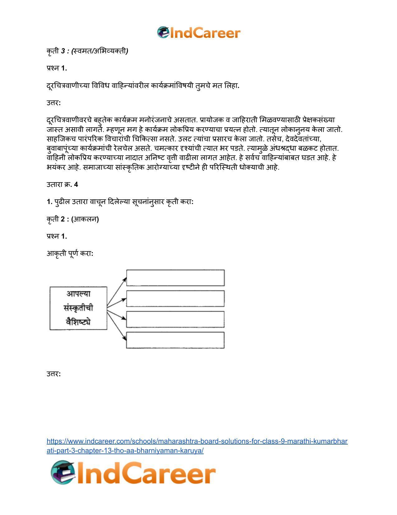 Maharashtra Board Solutions for Class 9- Marathi Kumarbharati (Part- 3): Chapter 13- थोडं 'आ' भारनियमन करूया - Page 14