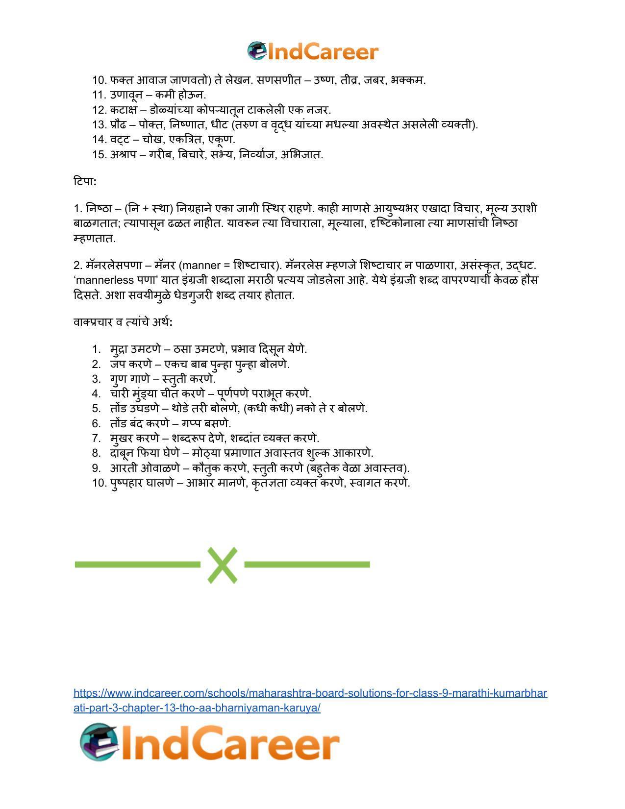 Maharashtra Board Solutions for Class 9- Marathi Kumarbharati (Part- 3): Chapter 13- थोडं 'आ' भारनियमन करूया - Page 26
