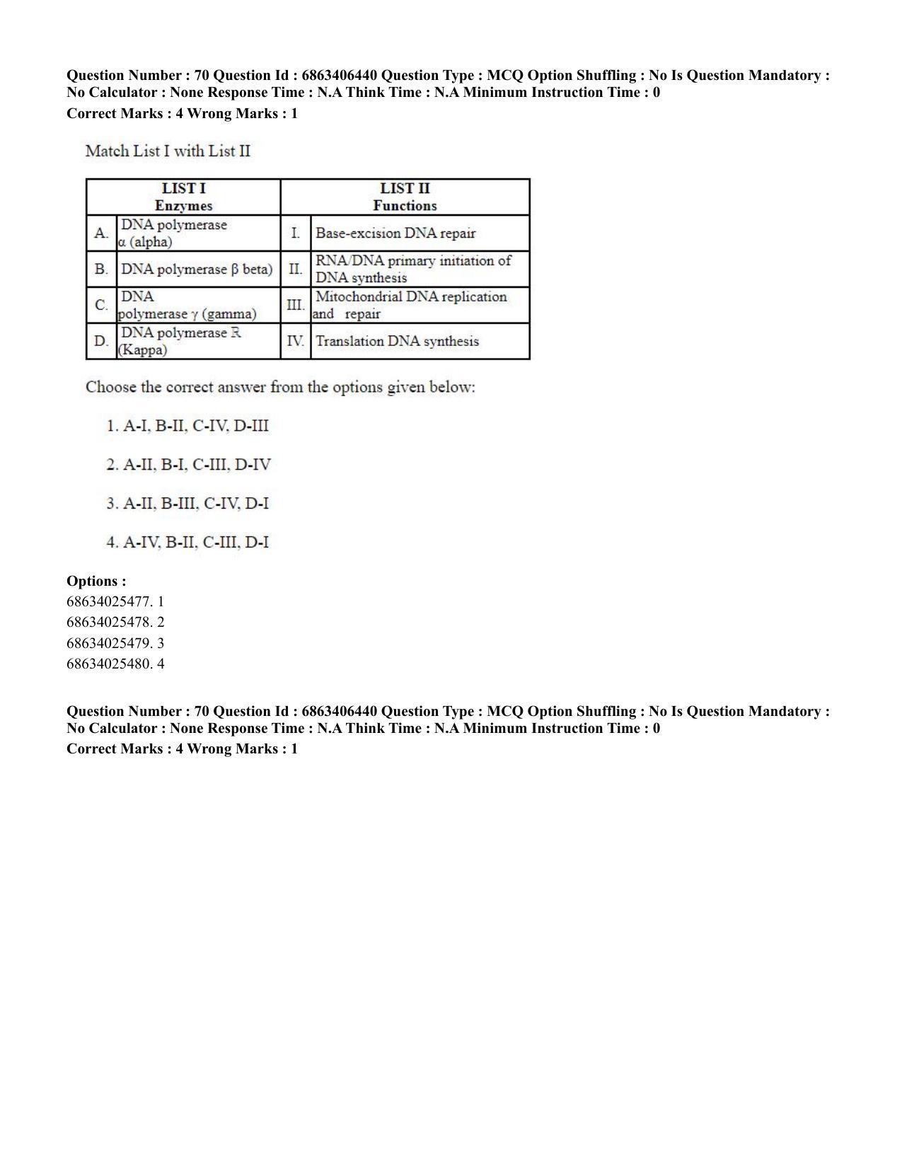 CUET PG 2023: SCQP28 – Zoology (Eng.) - Shift 3 (05-06-2023) Question Paper - Page 67